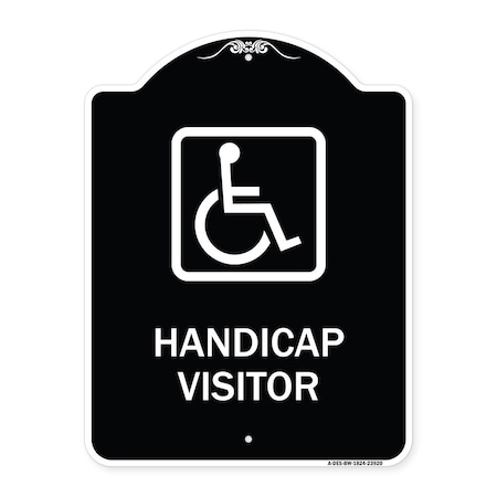 Handicap Visitor With Graphic Heavy-Gauge Aluminum Architectural Sign